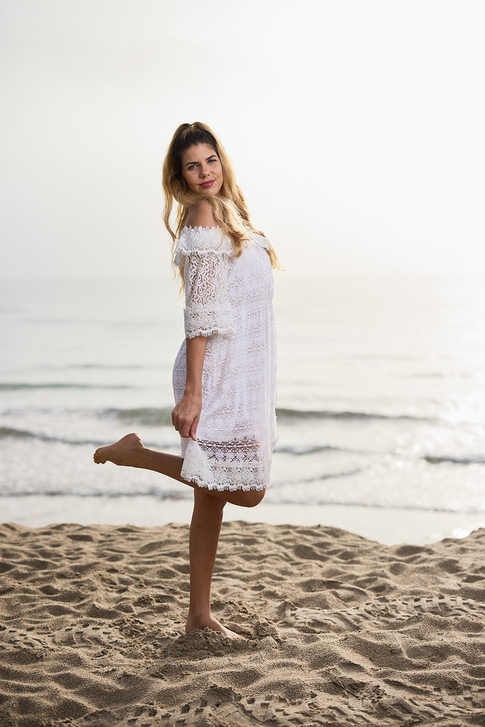 AW I67 off the shoulder Lace dress