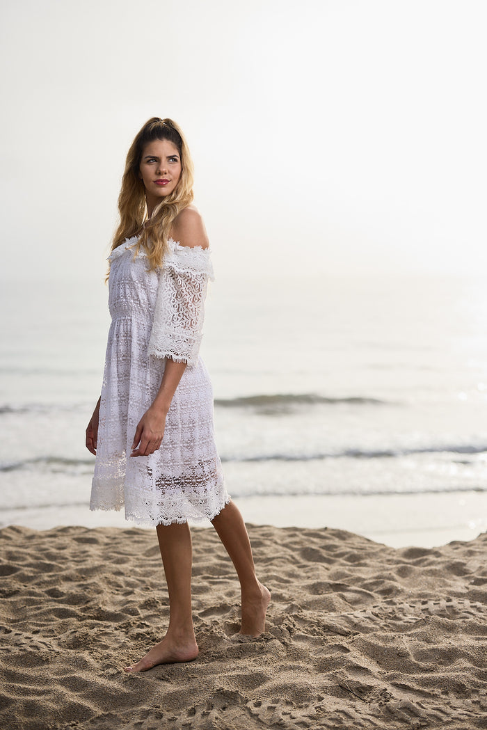 AW I67 off the shoulder Lace dress