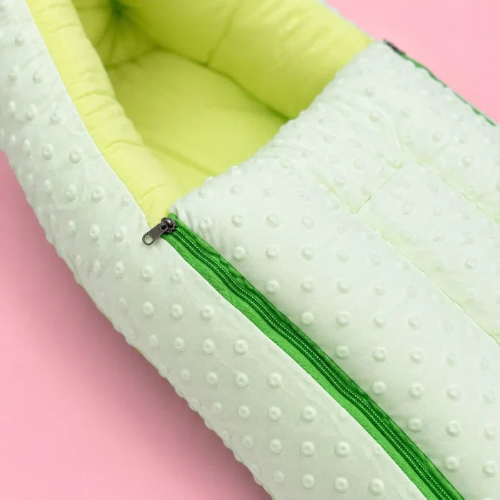 Baby Carry Nest with Dual Side Zipper – Soft & Cozy Newborn Sleeping Bag | Green | 0–6 Months