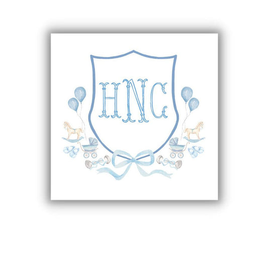 Baby Crest Tiny Tag {blue}