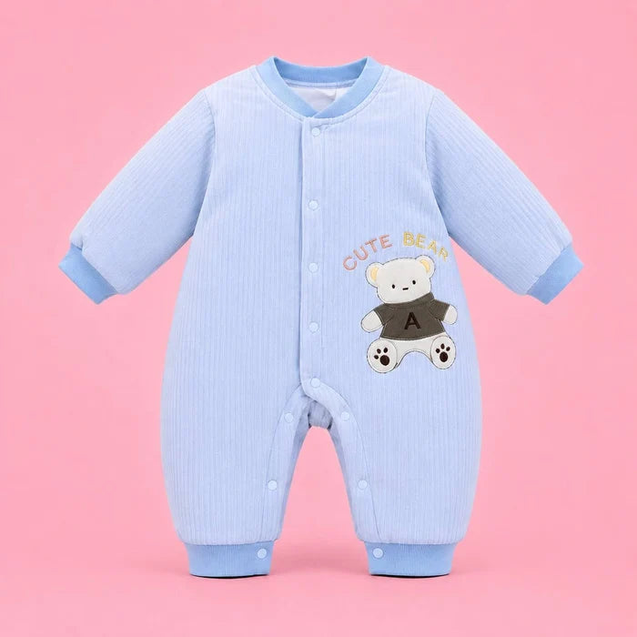 Baby Full-Sleeve Romper | Baby Blue | 3–6 Months