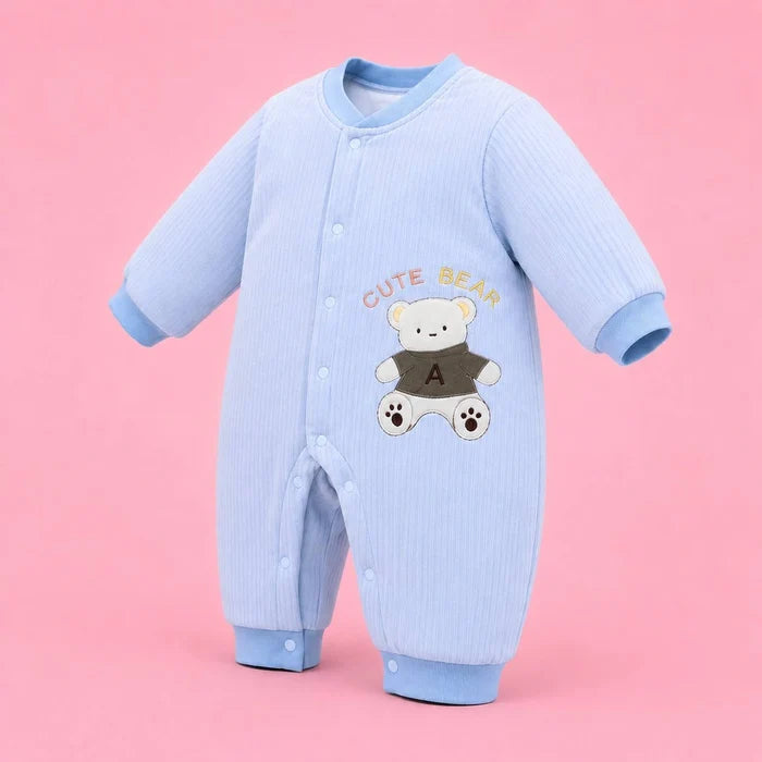 Baby Full-Sleeve Romper | Baby Blue | 3–6 Months