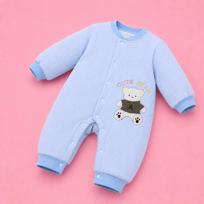 Baby Full-Sleeve Romper | Baby Blue | 3–6 Months