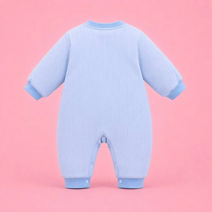 Baby Full-Sleeve Romper | Baby Blue | 3–6 Months