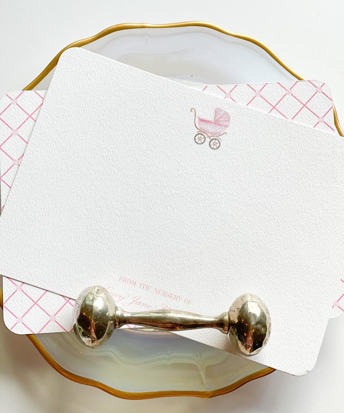 Baby Pram Nursery Notes-Pink