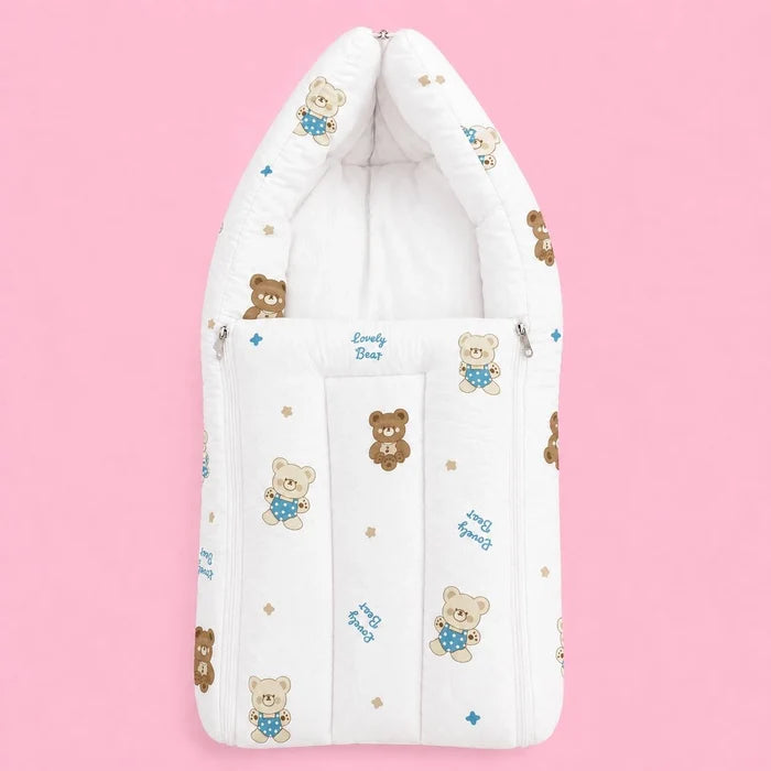 Baby Sleeping Bag And Carry Nest | Bear |  Bedding Set New Born Baby | Portable And Travel Friendly | 0-3 Months