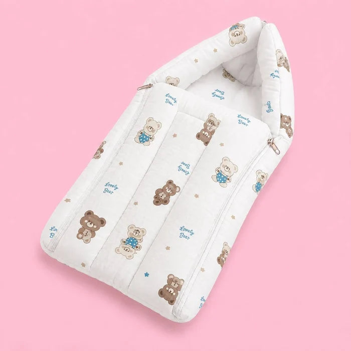 Baby Sleeping Bag And Carry Nest | Bear |  Bedding Set New Born Baby | Portable And Travel Friendly | 0-3 Months