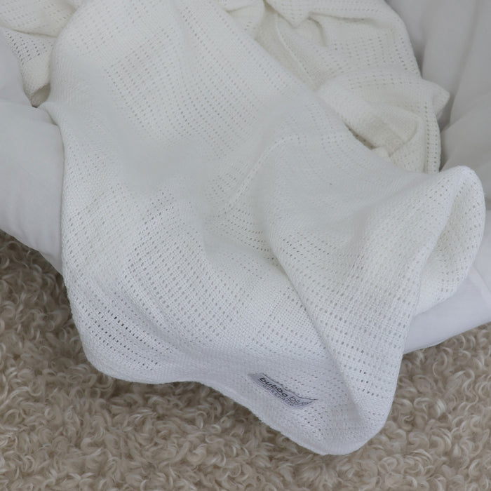 Bamboo White 2pk Cellular Blankets - Bubba Blue Australia