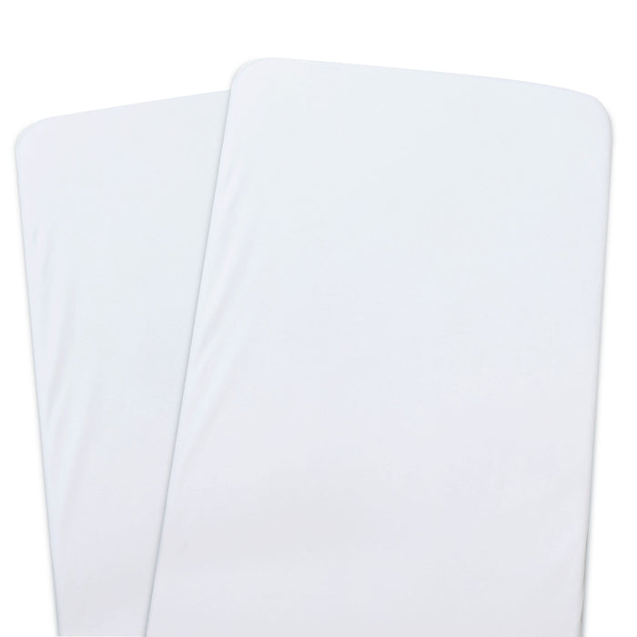 Bamboo White 2pk Co Sleeper/Bedside Sleeper Jersey Fitted sheets - Bubba Blue Australia