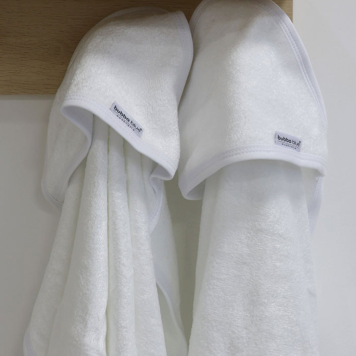 Bamboo White 2pk Hooded Towels - Bubba Blue Australia