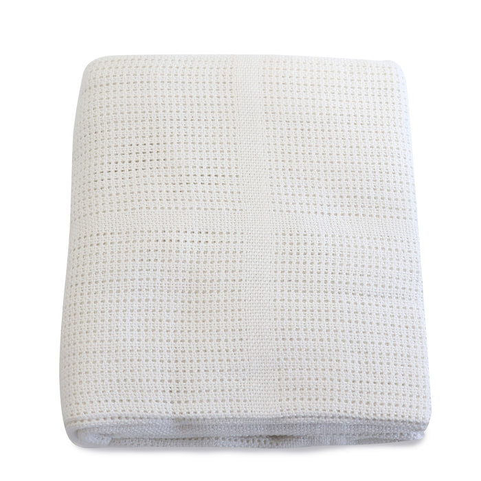 Bamboo White Cellular Large Blanket - Bubba Blue Australia