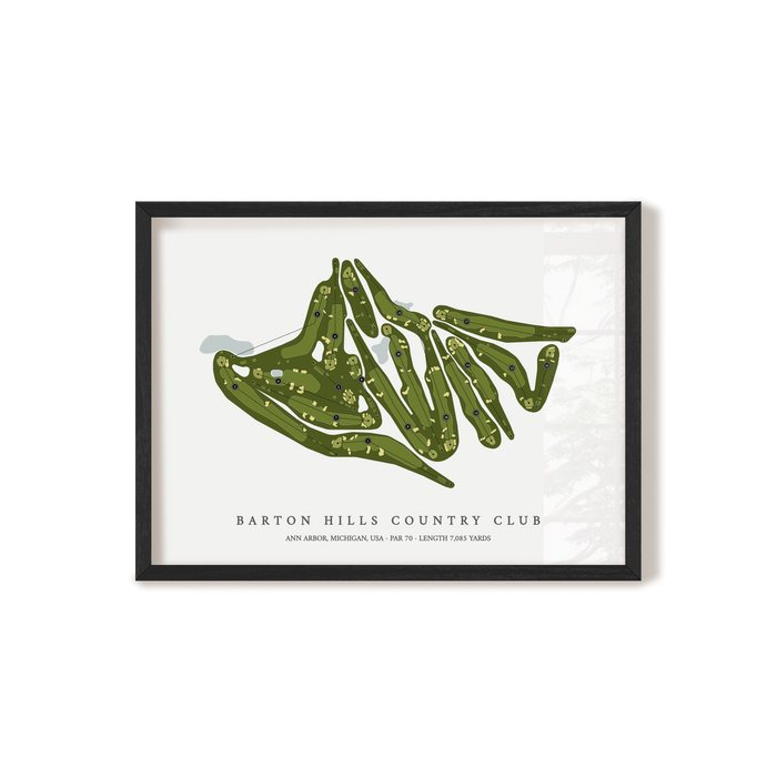 Barton Hills Country Club | Golf Course Print | Black Frame