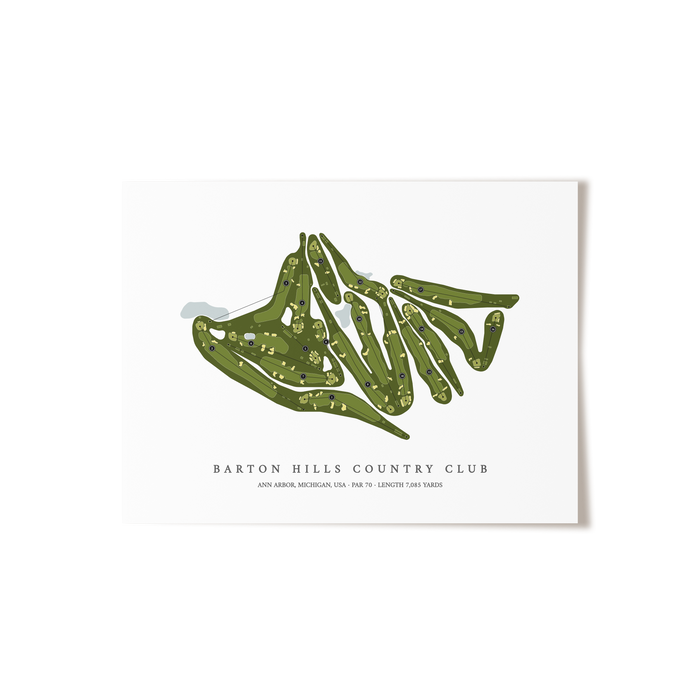 Barton Hills Country Club | Golf Course Print | Unframed