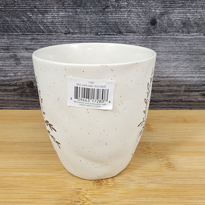Be Positive Saying Coffee Mug 16oz Bee Embossed Ceramic Tea Cup Blue Sky