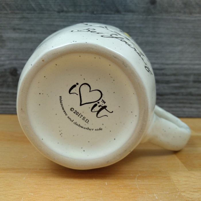 Be Yourself Saying Coffee Mug 16oz (473ml) Bee Embossed Beverage Cup Blue Sky