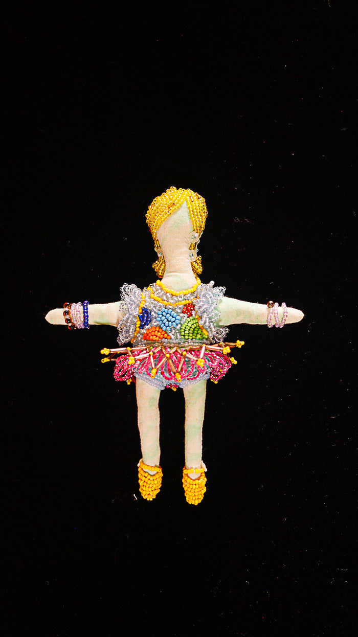 Beaded Doll with Yellow Shoes