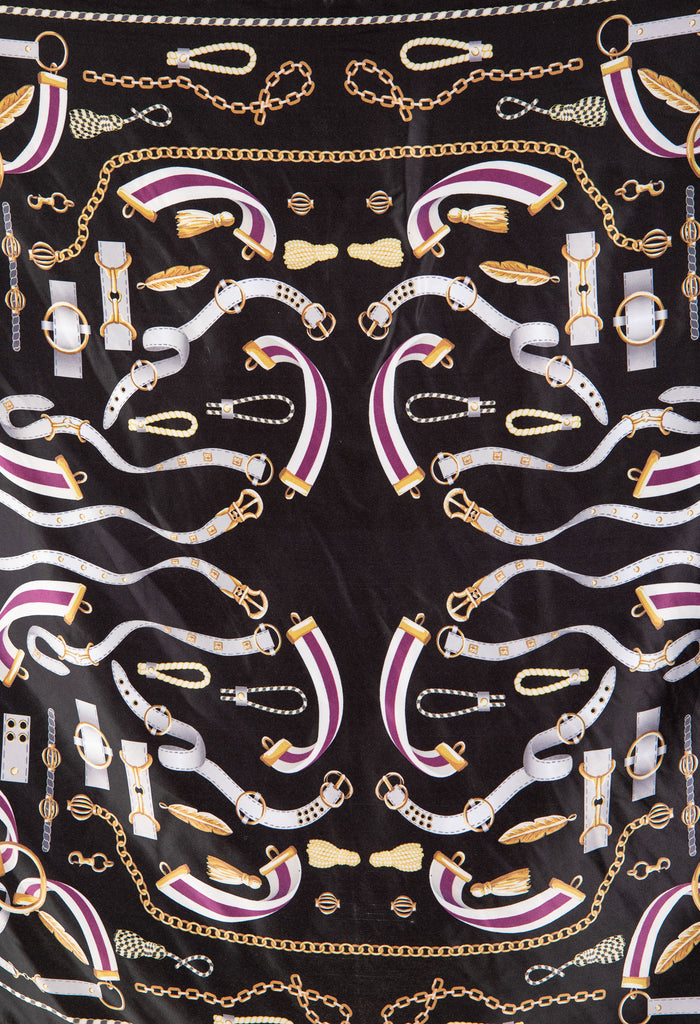 Belt Print Satin Touch Scarf