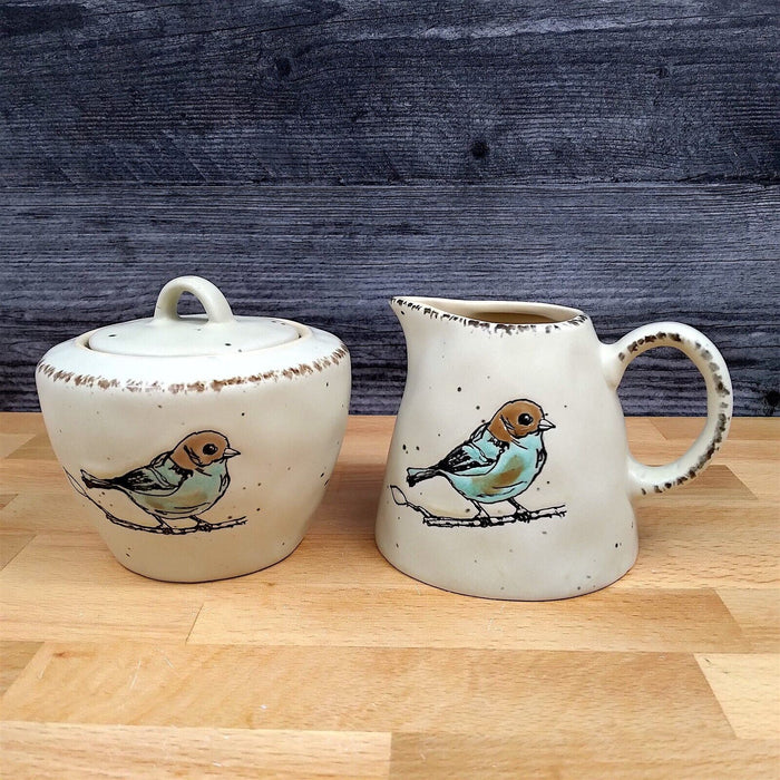Bird Reflective Sugar Bowl and Creamer Set Decorative by Blue Sky