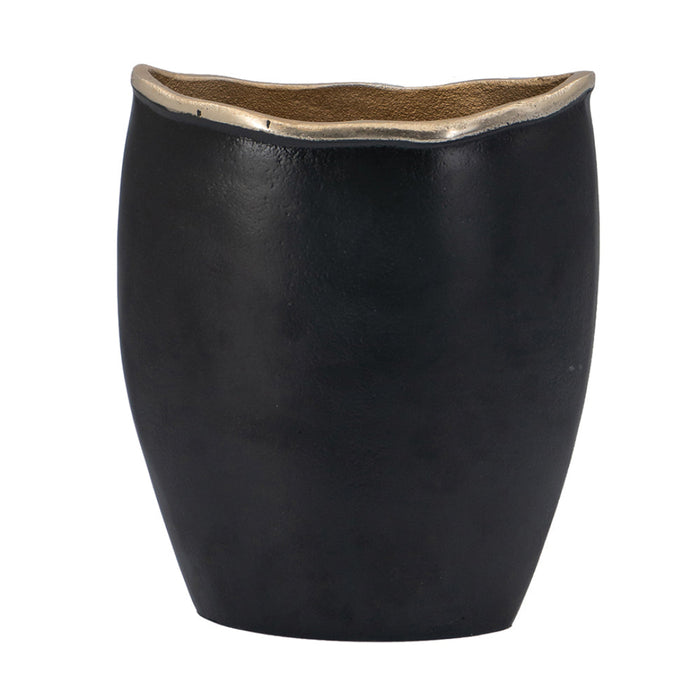 Black and Gold Vase I in black aluminum from A and B Home