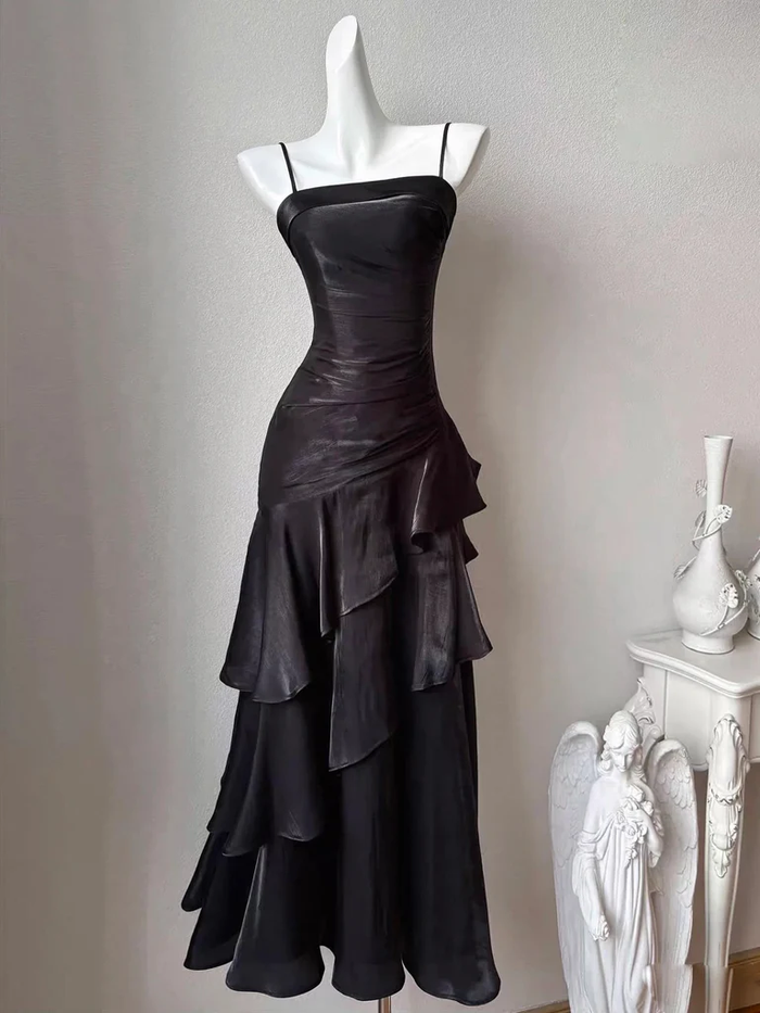 Black Mermaid Long Prom Dresses, Black Mermaid Long Formal Evening Dresses