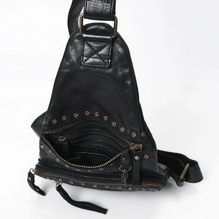 Black Vintage Handmade Leather Sling