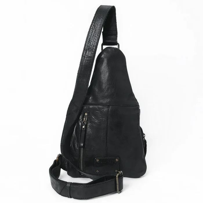 Black Vintage Handmade Leather Sling