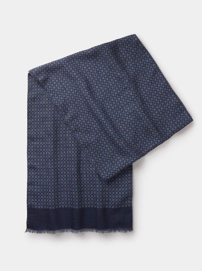 Aubin Navy Paisley Blackwood Printed Scarf | Scarf