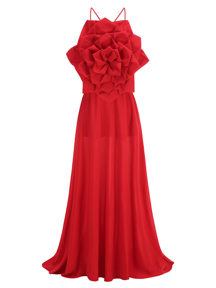 Bloom Couture Maxi Dress - Scarlet
