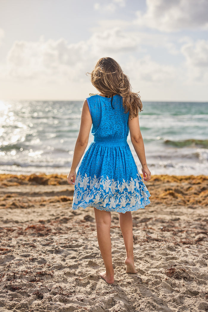 Blue  CH-14 Lace Dress New Arrival