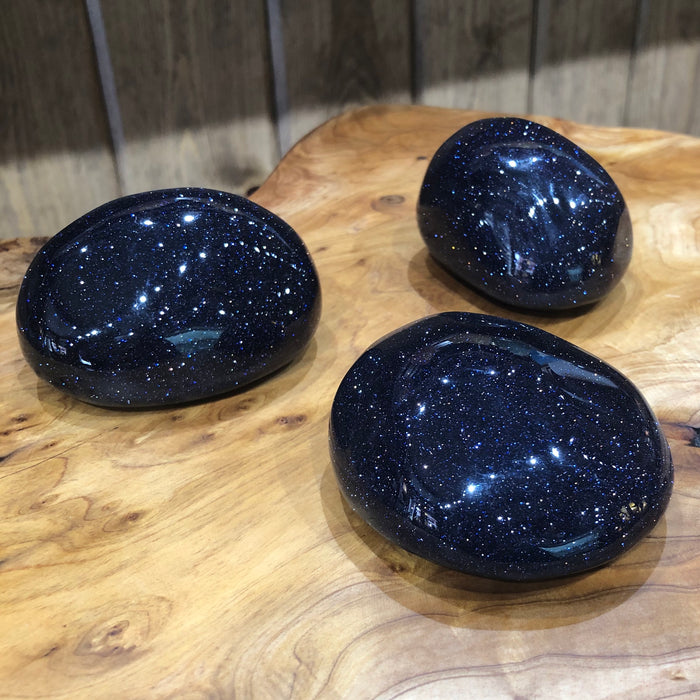 Blue Goldstone Therapy Stones