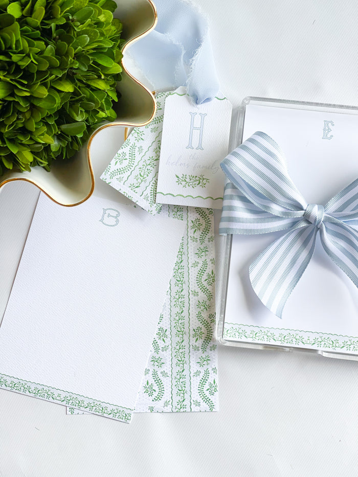 Blue + Green Scallop Gift Set