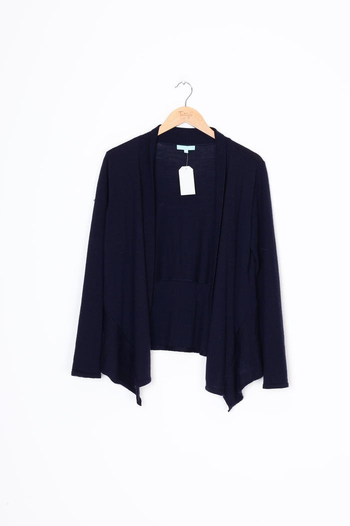Blue Illusion Womens Blue Cardigan Size M