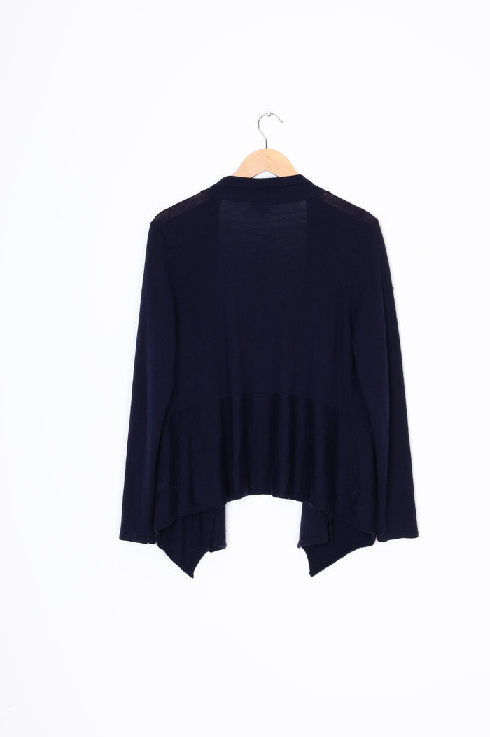 Blue Illusion Womens Blue Cardigan Size M