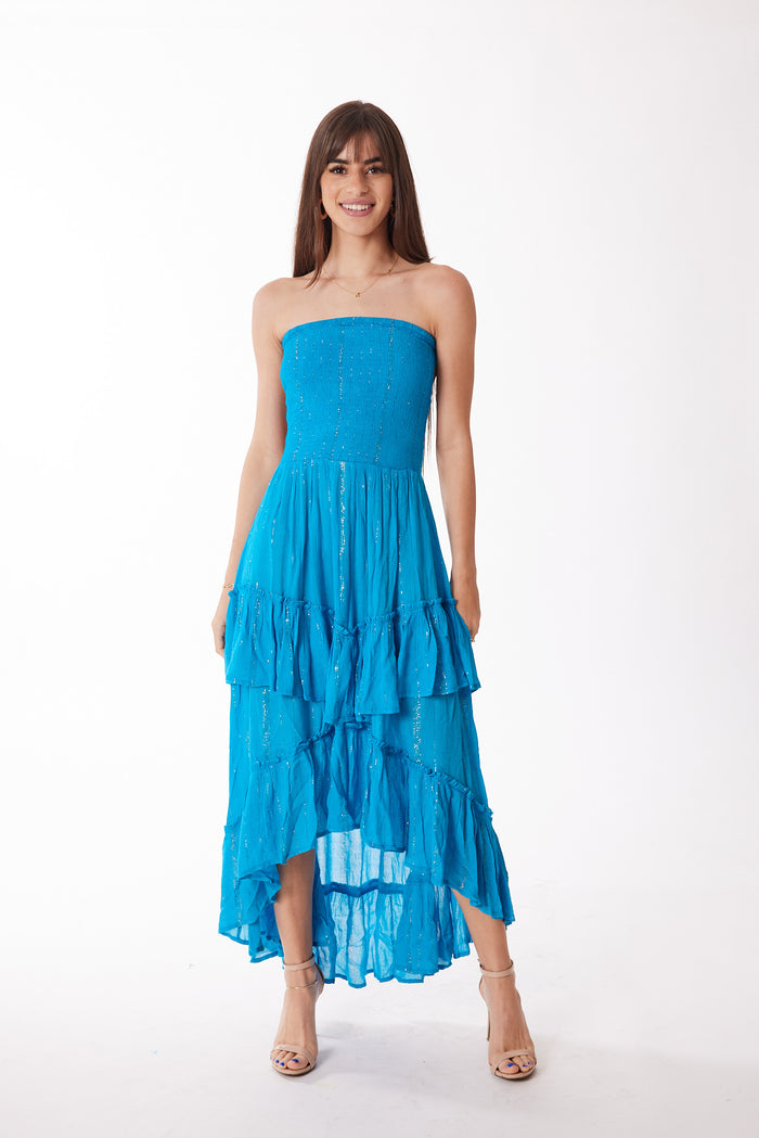 Blue lurex dress