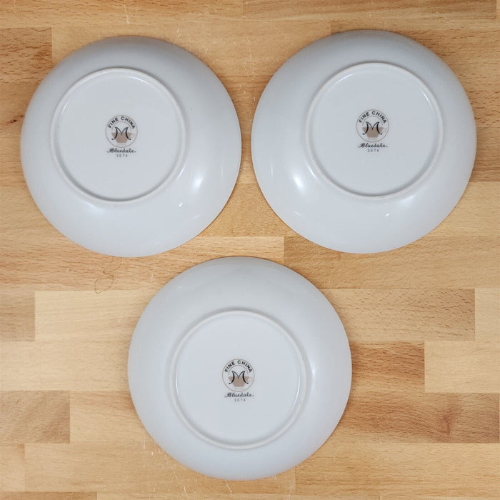 Bluedale 3 Fruit Dessert Sauce Bowl Set Blue Flowers Ceramic by Fine China Japan