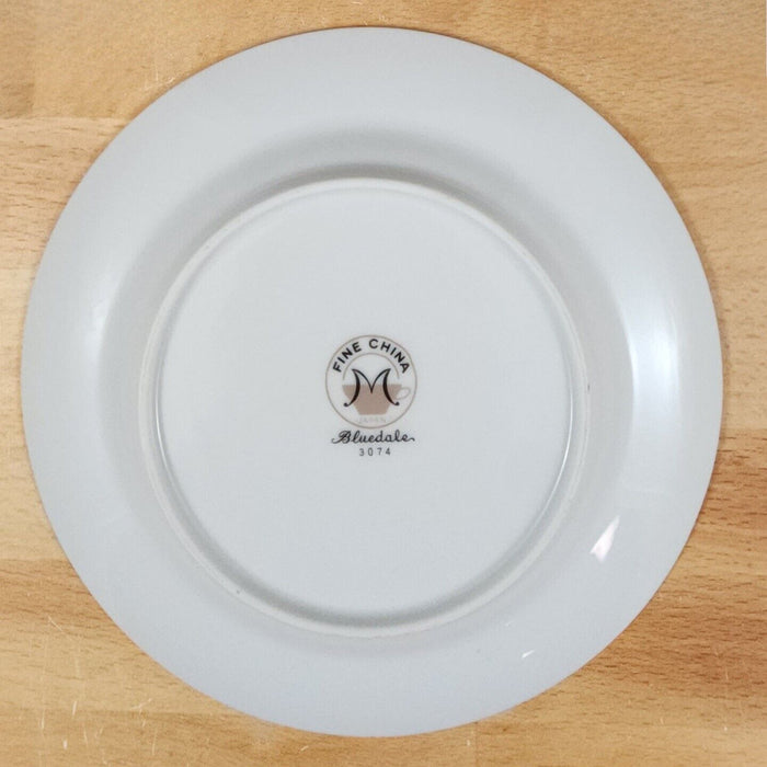 Bluedale Salad Plate Set of 4 by Fine China Japan Blue & White Flowers Ceramic