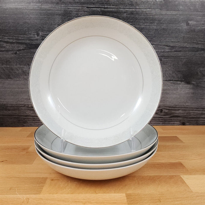 Bluedale Soup Bowl Set of 4 Blue & White Flowers Ceramic 7.5" Fine China Japan
