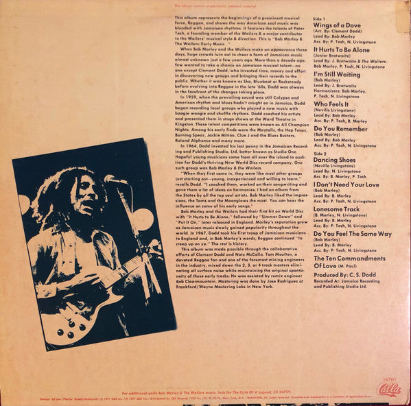 Bob Marley & The Wailers - Early Music (LP) [US] 1984 RP