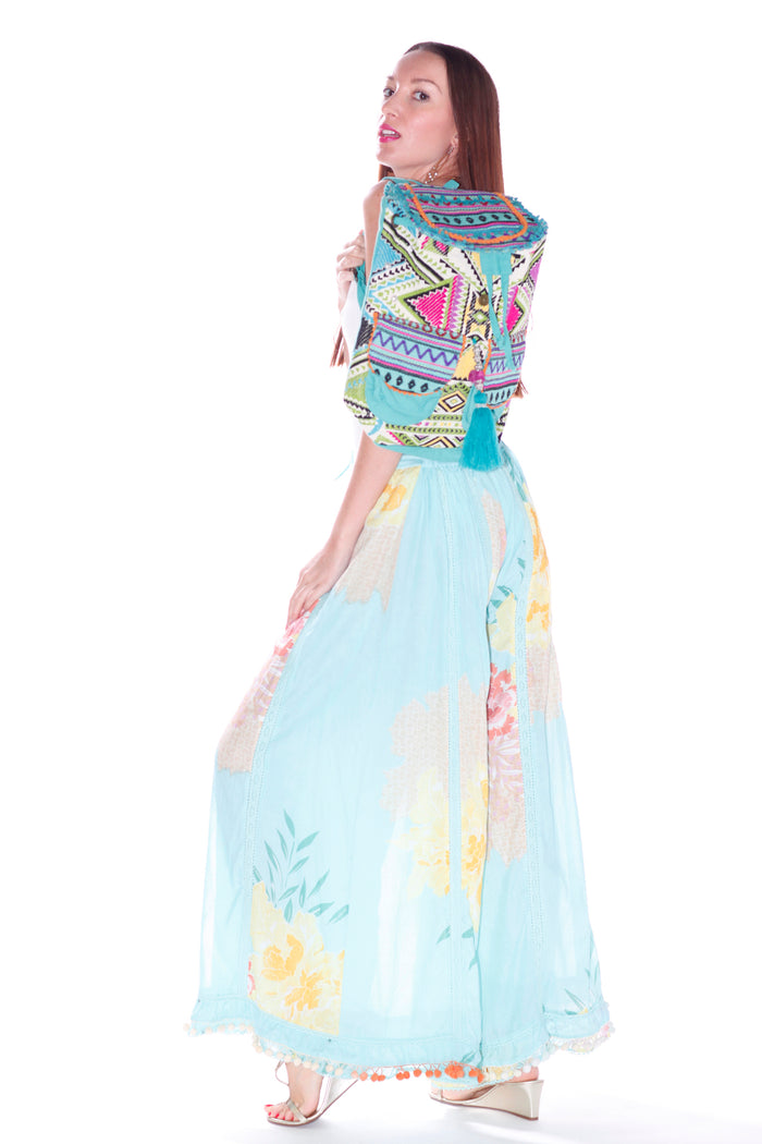 Boho floral Aqua pants only