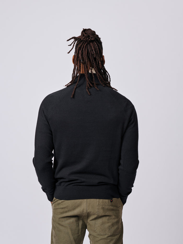 Aubin Black Bonby Cotton Zip Neck | Zip Neck