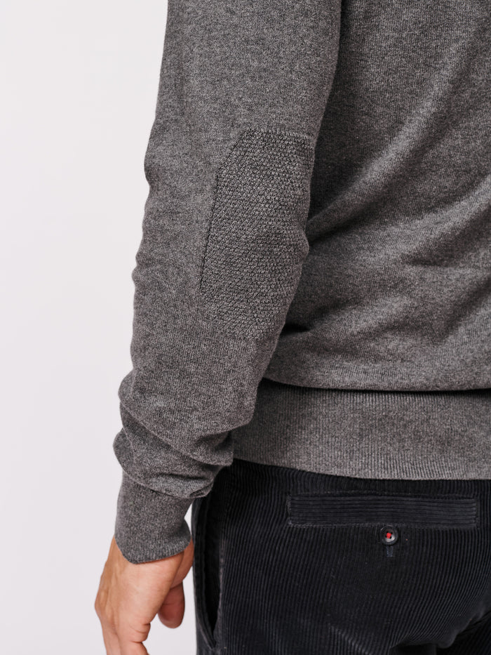 Aubin Charcoal Bonby Cotton Zip Neck | Zip Neck