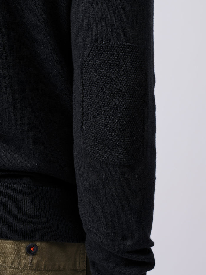 Aubin Black Bonby Cotton Zip Neck | Zip Neck