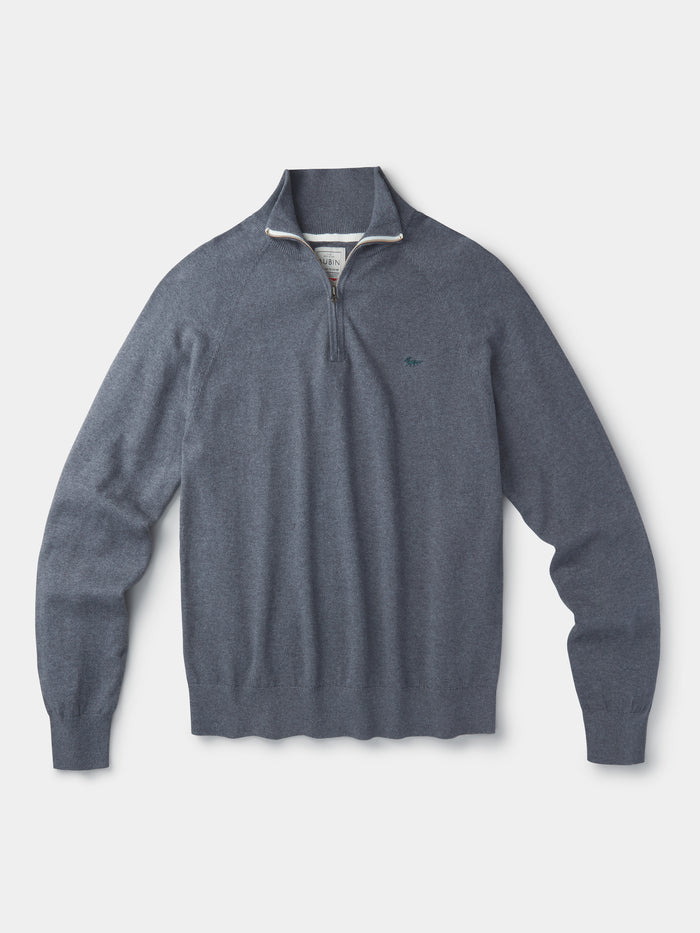 Aubin Charcoal Bonby Cotton Zip Neck | Zip Neck