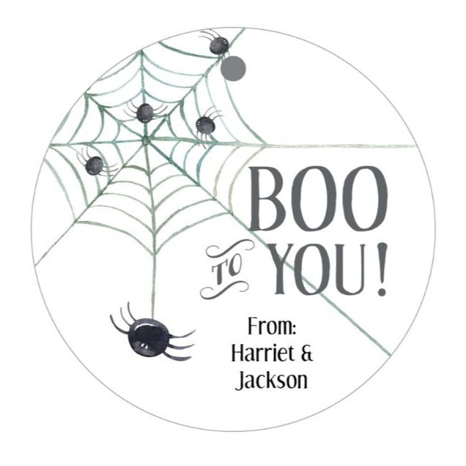 Boo to You! Spider Tiny Tag (round)