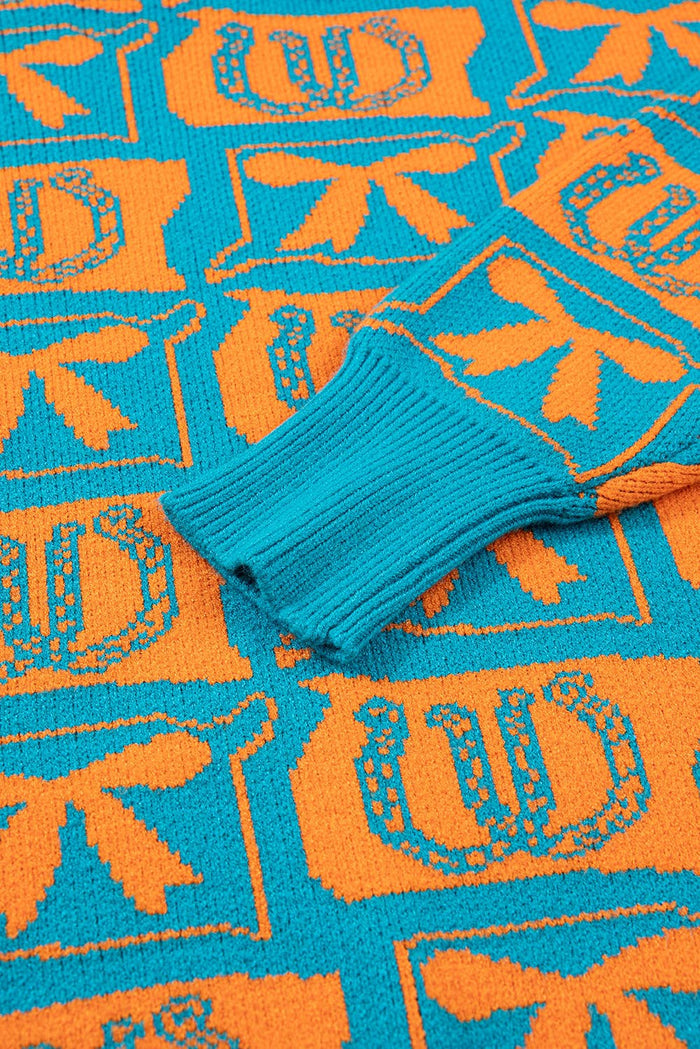 Bows & Horseshoes Pattern Western Sweater