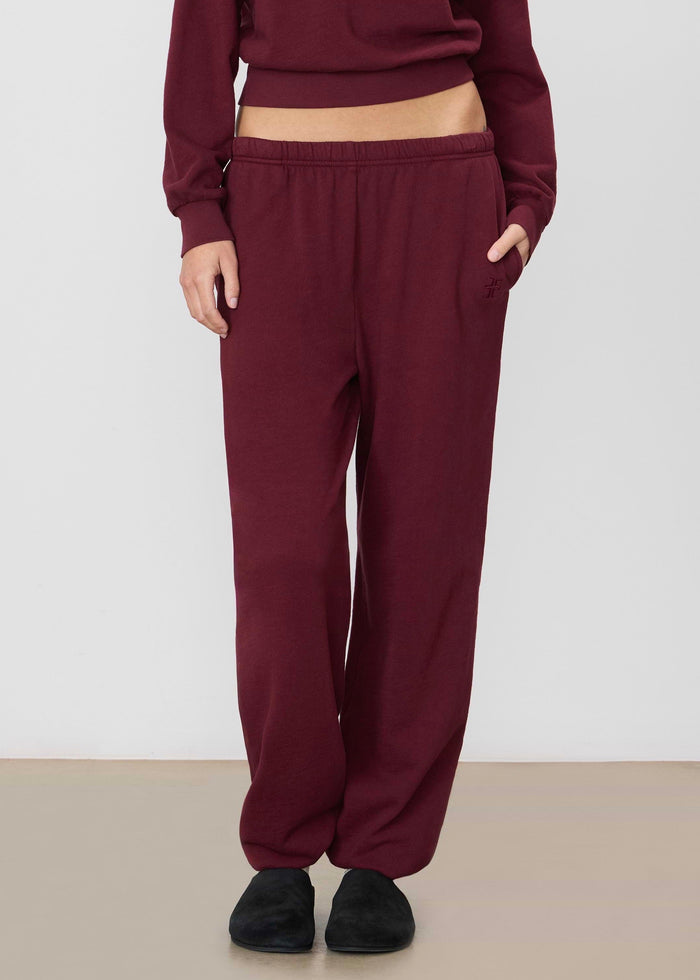 Boyfriend Pocket Sweatpant (Oxblood)
