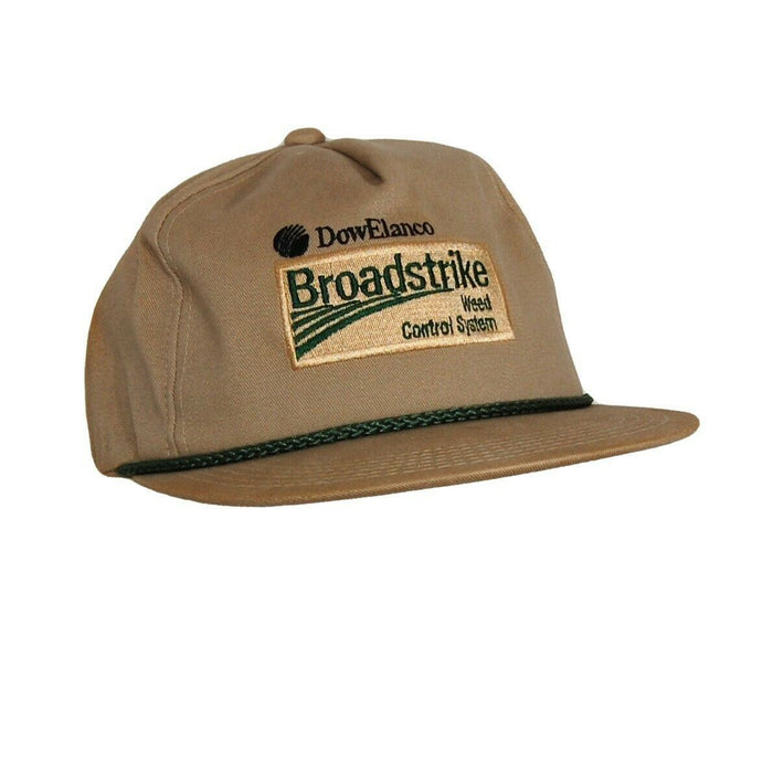 Broadstrike Weed Control Farm Hat 5 Panel Ball Cap Tan Adjustable DowElanco