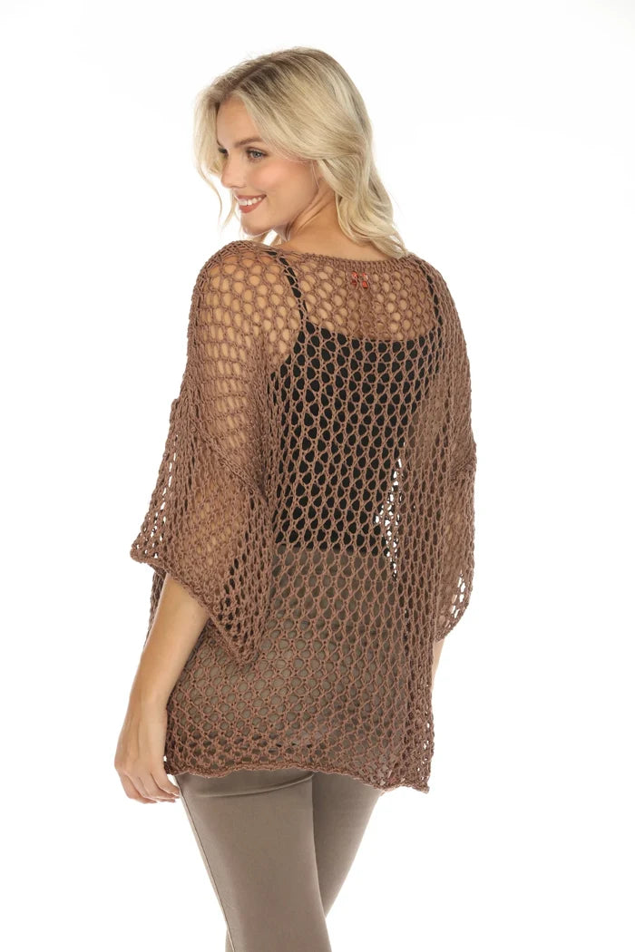 Brown Crochet Star Top