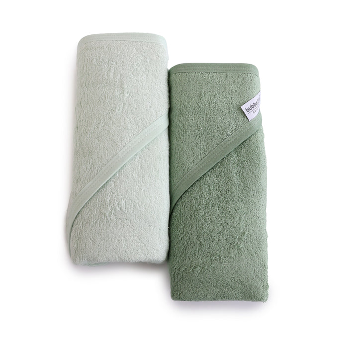 Bubba Sundae 2PK Hooded Towels - Greentea - Bubba Blue Australia