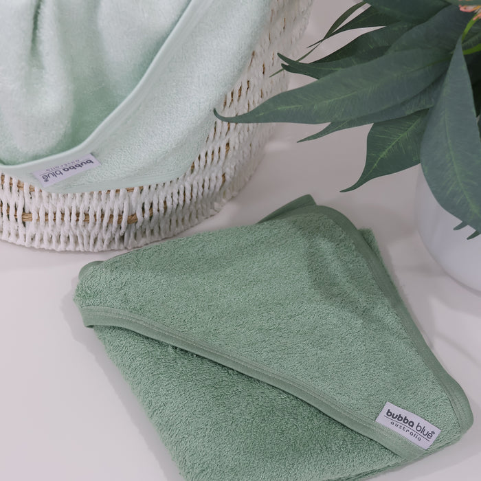 Bubba Sundae 2PK Hooded Towels - Greentea - Bubba Blue Australia